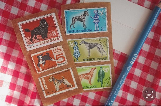 犬と人間はいつの時代も仲良しstamp