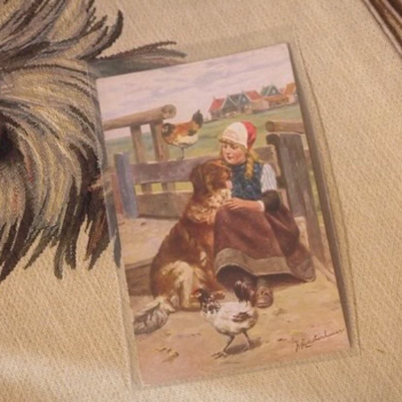 いつの時代も犬さんは家族ポストカード